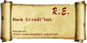 Renk Erzsébet névjegykártya
